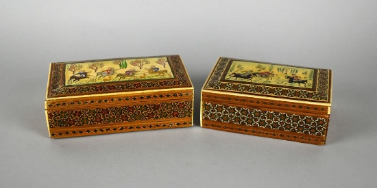 Lot of Two Micro Painted Boxes