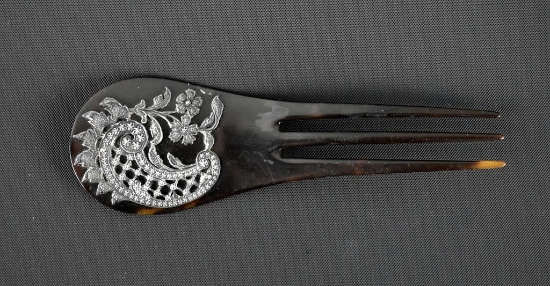 Antique Sterling & Tortoiseshell Hair Comb