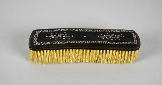 Antique Abalone Inlaid Ebony Handle Clothes Brush