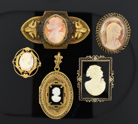 Lot of Vintage Cameo Pins or Pendants