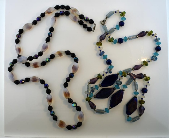 Two Art Glass Bead Necklaces