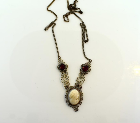 Vintage Hardstone Cameo Necklace