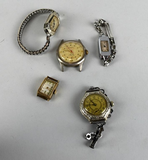 Lot of Vintage Watches: Hamilton, Longines, Illinois Bulova, Etc