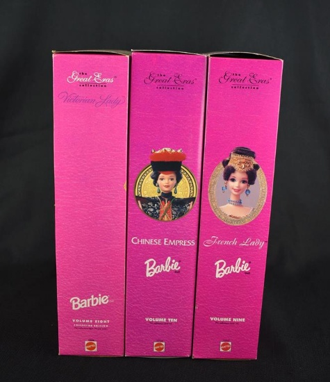 Lot of Three Mattel 1990s Barbie Dolls: “Victorian Lady”, “Chinese Empress”, & “French Lady”
