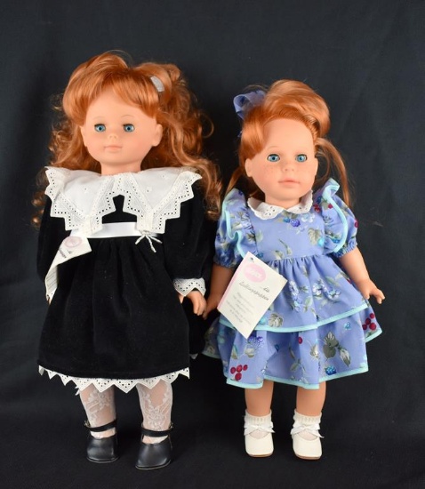 Lot of Two Gotz 19 & 16” Vinyl Dolls w/ Red Hair & Original Boxes