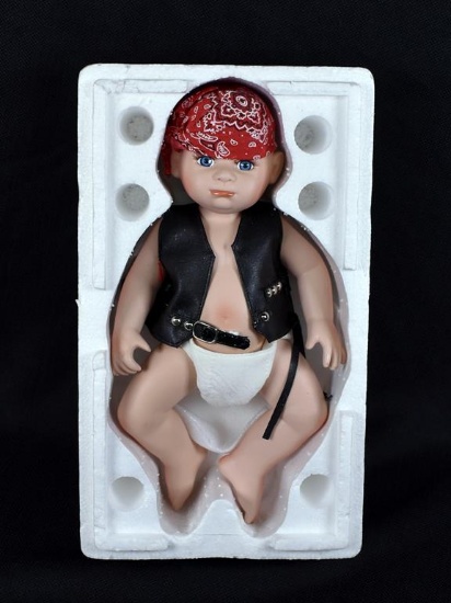 Franklin Mint “Bobby Harley Davidson” 12” Porcelain Collectors Doll, 1998