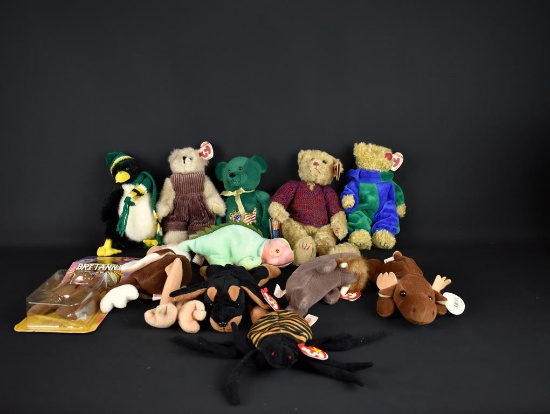 Lot of Twelve Ty Beanie Babies & Other Plush Toys