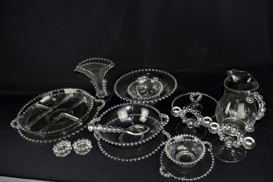 Lot of Eighteen Pieces of Imperial Candlewick Glass