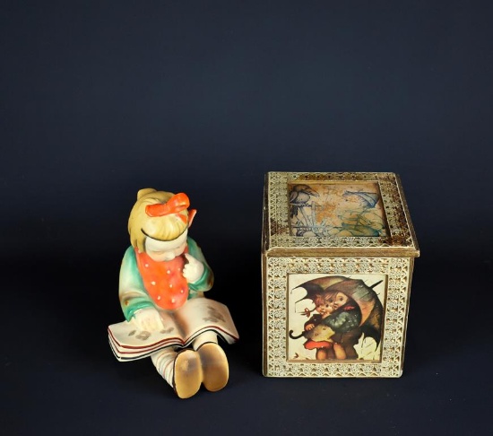 Lot of Goldcastle Japan Figurine & Hummel Decor Music Box