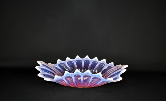 Lovely Fostoria Heirloom Pink Opalescent 14.5” Oblong Bowl