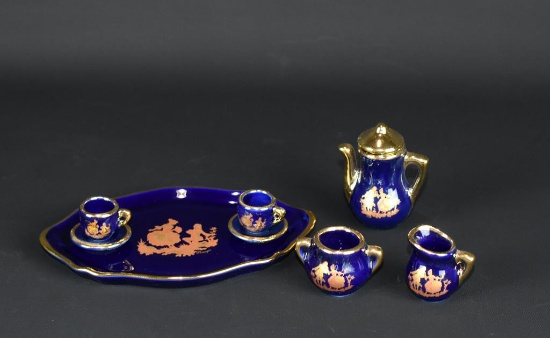 Miniature Seven Piece Artisanal Limoges Tea Set