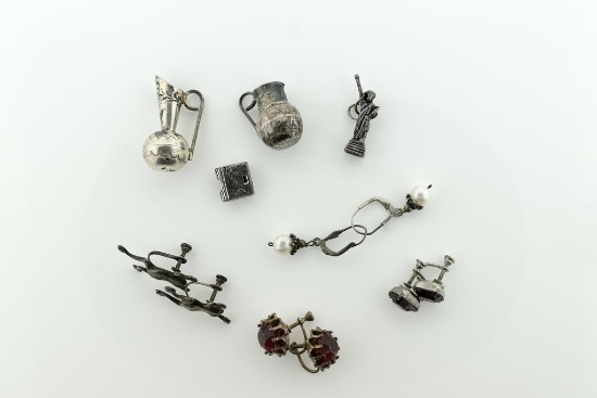 Lot of Sterling Silver Charms and Earrings