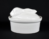 Apilco Hare White Porcelain Casserole Dish, France