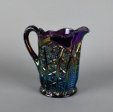 Indiana Carnival Glass “Heirloom Paneled Daisy” Amethyst 8” H Pitcher