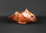 Fenton Carnival Glass “Butterflies” Marigold Bonbon