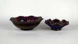 Imperial Carnival Glass “Scroll Embossed” Purple Bowls