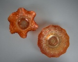 Two Fenton Carnival Glass Pieces: “Cherry Chain Variant” 10” Bowl & “Persian Medallion” 6” Vase
