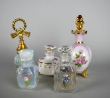 Lot of Five Perfume Bottles w/ Stoppers & Dauber: Guerlain, Stylebuilt, & Others