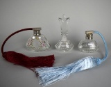 Three Schmid Perfume Bottles w/ Stopper & Atomizers, West Germany