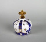 Vintage Limoges Sempe Blue Fleur Porcelain Crown Armagna Minia Bottle