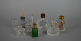 Lot of Nine Miniature Glass Bottles & Perfume Bottles