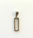 14K White Gold and Diamond Pendant