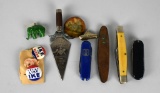 Lot of Vintage Masonic Collectibles, Vintage Political Buttons, Pocket Knives, etc.