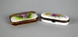 Two Limoges Porcelain Hand Painted Trinket Boxes