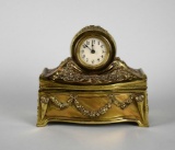 USA Made Gilt Case Vanity Clock & Box