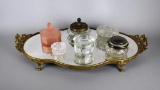 Mirrored Vanity Tray with Powder Boxes