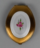 Vintage Elgin American Guilloche / Cloisonne Enamel Makeup Compact