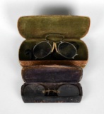 Two Antique Pince Nez Spectacles with Cases
