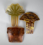Lot of Three Antique / Vintage Hair Combs