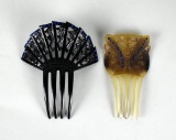 Lot of Two Antique / Vintage Hair Combs