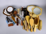 Lot of Vintage Vanity Combs, Mirrors, Brushes, Etc.