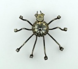 Vintage Rhinestone Spider Pin