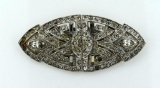 Unusual Antique Rhinestone Shoe Buckle Brooch Pin