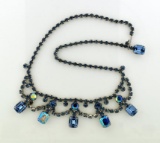 Weiss Iridescent Blue Rhinestone Necklace