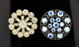 Two Weiss Rhinestone Brooch Pins