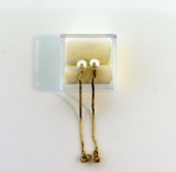 14K Gold and Pearl Earrings