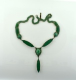 Opaque Green Stone Cocktail Necklace