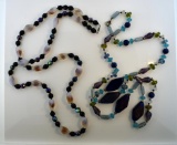 Two Art Glass Bead Necklaces