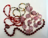 Four Glass Bead Necklaces