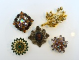 Five Ravishing Vintage Costume Pins