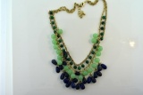 Gorgeous Lapis, Jade & Malachite Cocktail Necklace