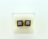14K White Gold Diamond and Sapphire Earrings