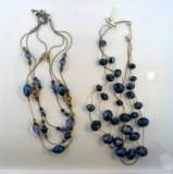 Two Dichroic Glass Bead Necklaces