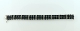 Sterling Silver Lab Sapphire and Diamond 7.5” Bracelet
