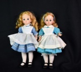 Lot of Two 1960s Vintage Madame Alexander 13” “Alice” Dolls