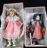 Lot of Two Applause Dolls by Pauline Bjonness-Jacobsen Porcelain Dolls : 13” “Liberty” & 16.5” “Marg